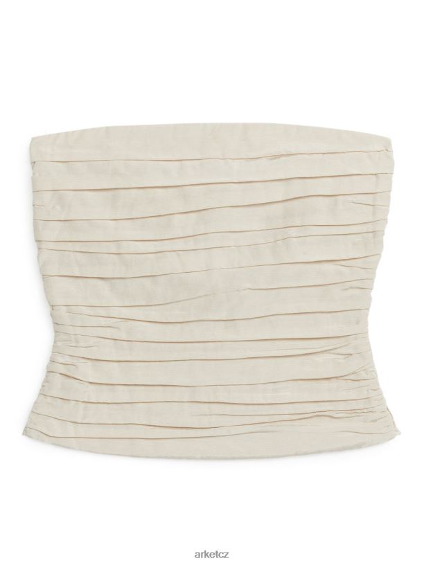 ženy ARKET skládaný trubkový top oblečení špinavě bílé J8R2D34