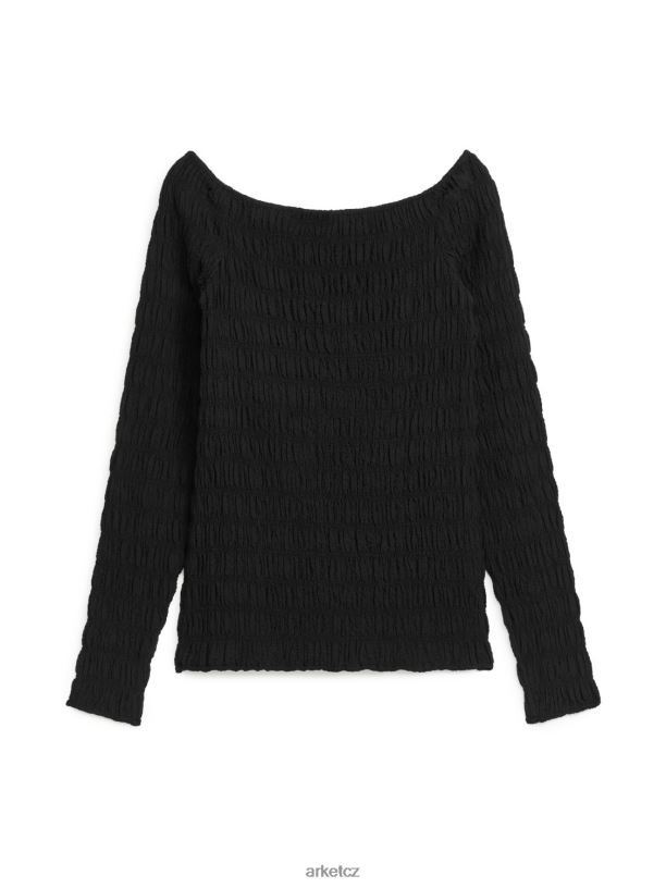 ženy ARKET triko s dlouhým rukávem oblečení Černá J8R2D22