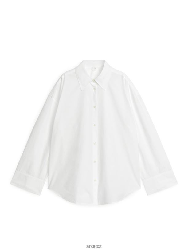 ženy ARKET uvolněná popelínová košile oblečení bílý J8R2D5