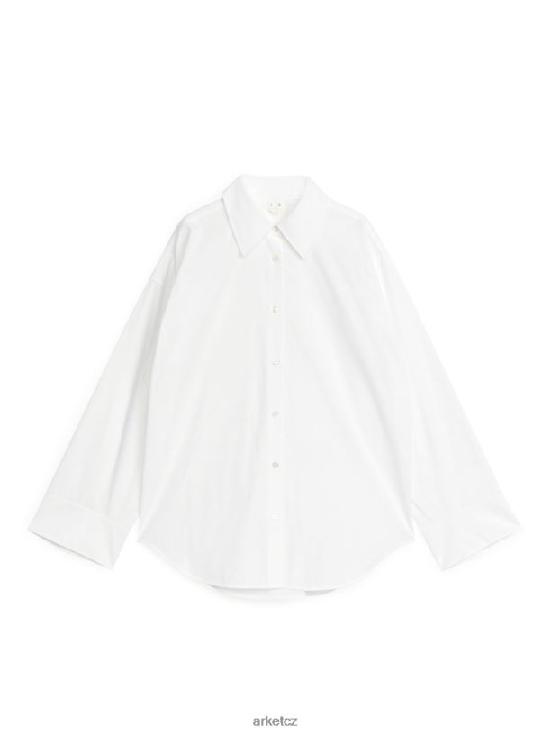 ženy ARKET uvolněná popelínová košile oblečení bílý J8R2D65