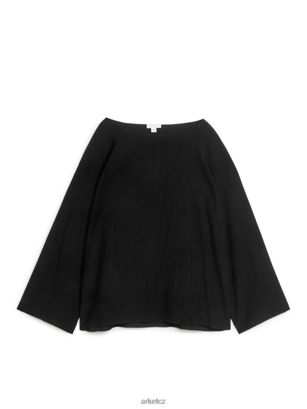 ženy ARKET vrásčitý vršek oblečení Černá J8R2D47