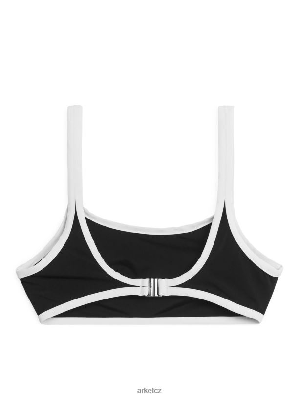 ženy ARKET kontrastní horní díl bikin oblečení Černá bílá J8R2D608