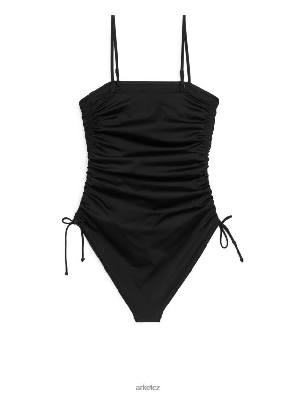 ženy ARKET nařasené plavky oblečení Černá J8R2D582