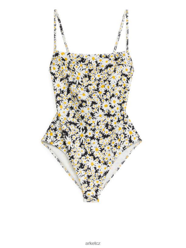 ženy ARKET plavky s hranatým výstřihem oblečení modrá/bílá/žlutá J8R2D583