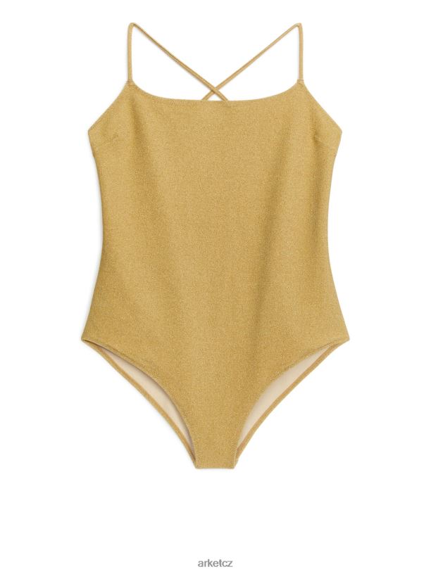 ženy ARKET třpytivé plavky oblečení zlato J8R2D617