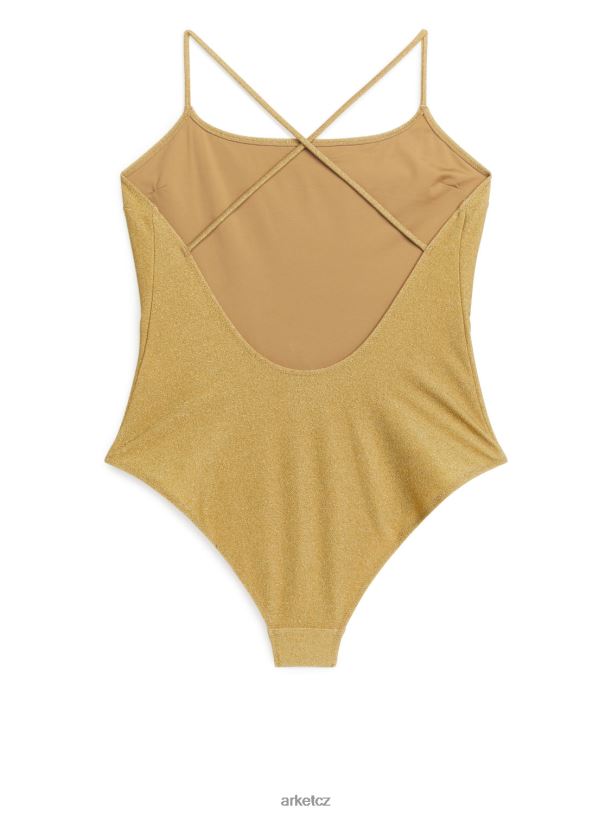 ženy ARKET třpytivé plavky oblečení zlato J8R2D617