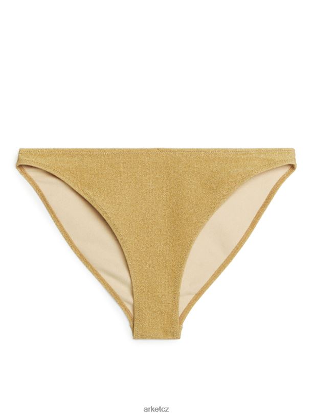 ženy ARKET třpytivý spodní díl bikin do poloviny pasu oblečení zlato J8R2D618