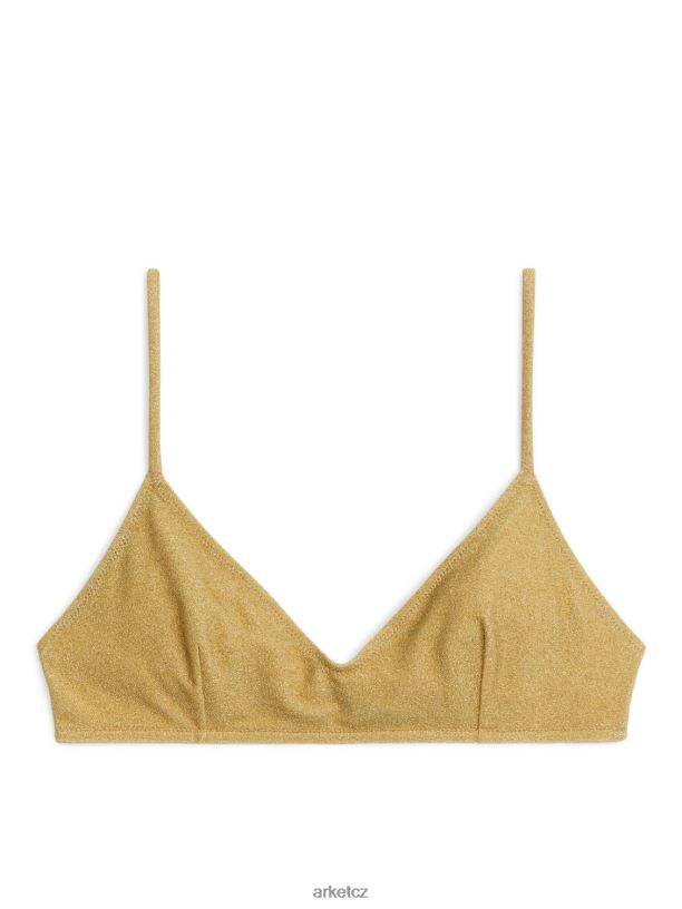ženy ARKET třpytivý top bikin oblečení zlato J8R2D616