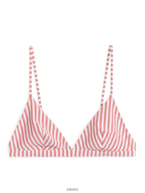 ženy ARKET top bikin seersucker oblečení červená bílá J8R2D603