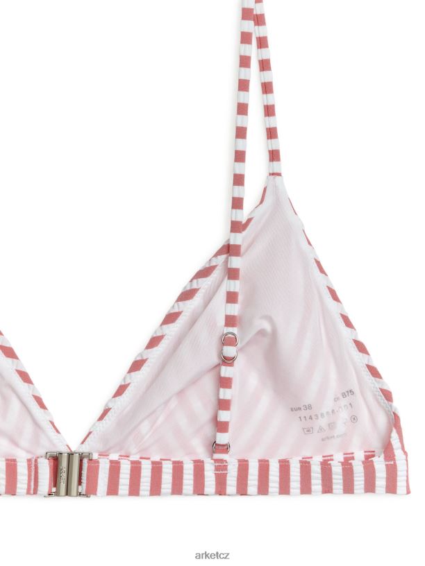 ženy ARKET top bikin seersucker oblečení červená bílá J8R2D603