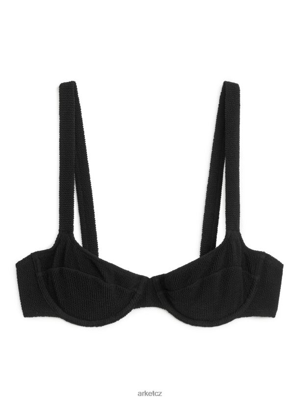 ženy ARKET vršek bikin s drátěným zvlněním oblečení Černá J8R2D594