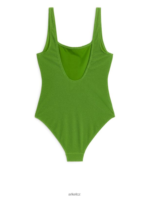 ženy ARKET vrásčité plavky se čtvercovým výstřihem oblečení zelená J8R2D598