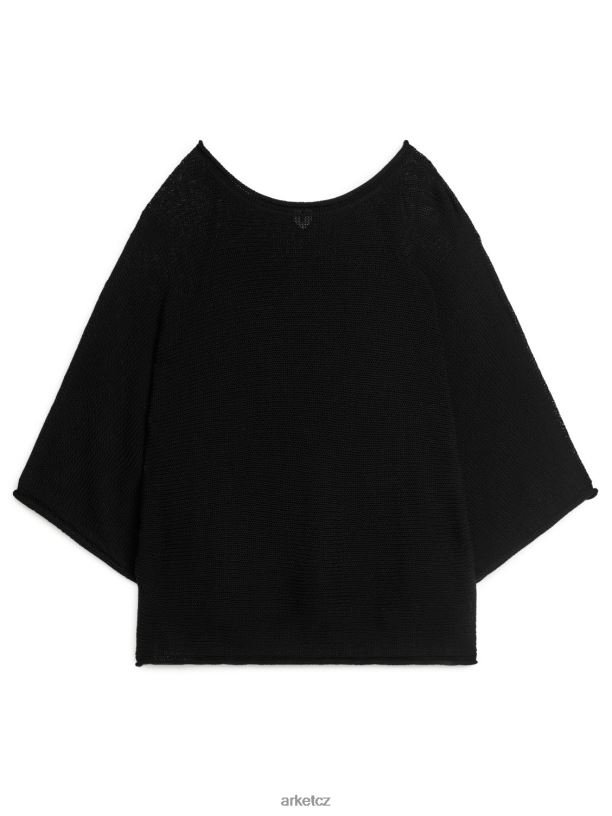 ženy ARKET pletený bavlněný svetr oblečení Černá J8R2D405