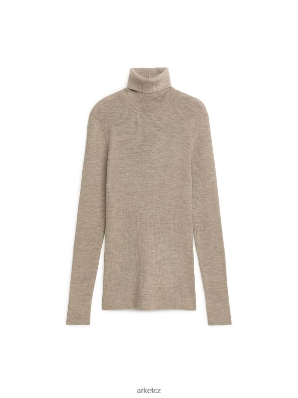 ženy ARKET rolák z merino vlny oblečení béžová melanž J8R2D350