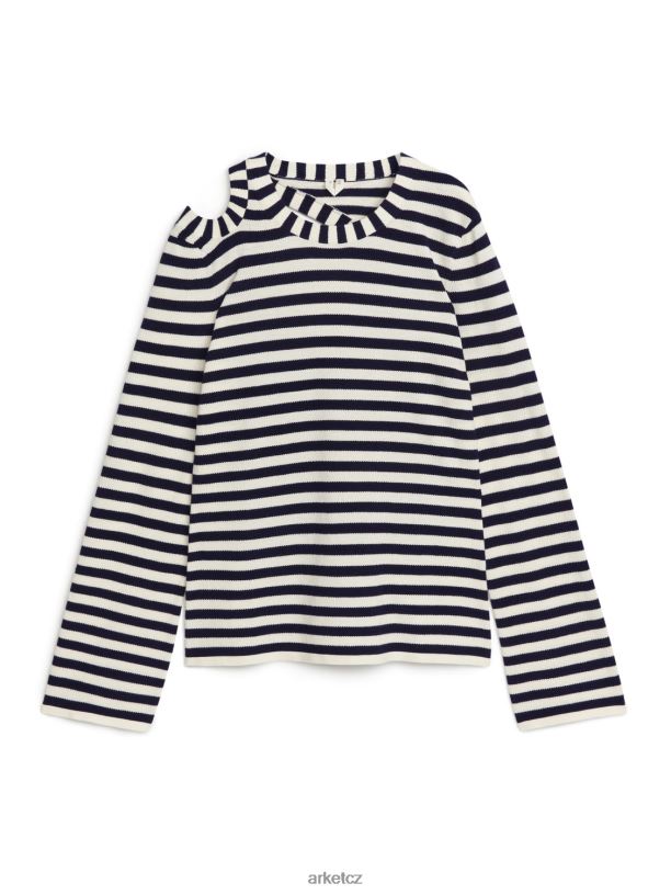 ženy ARKET vykrojený svetr oblečení špinavě bílá/černá J8R2D414