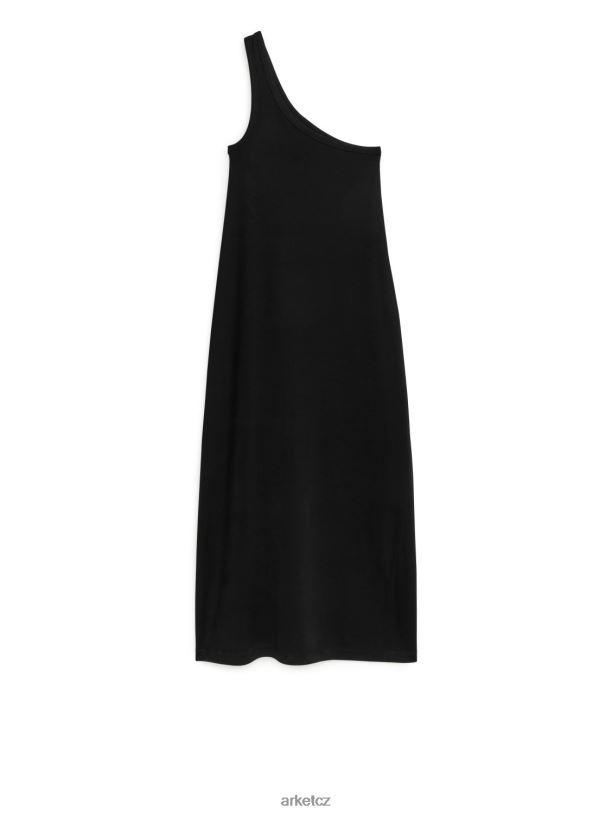 ženy ARKET žerzejové šaty na jedno rameno oblečení Černá J8R2D111