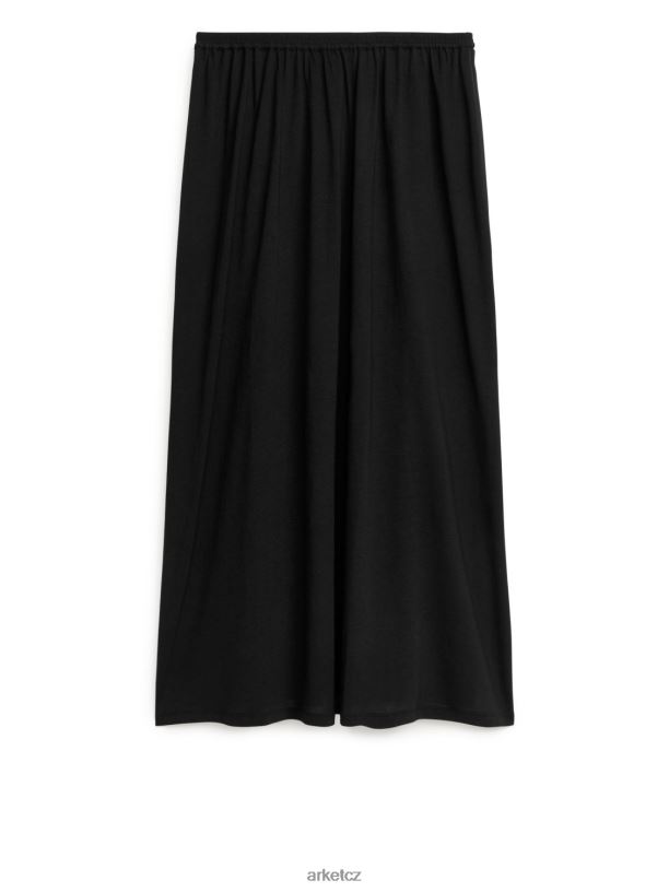 ženy ARKET žerzejová sukně oblečení Černá J8R2D257
