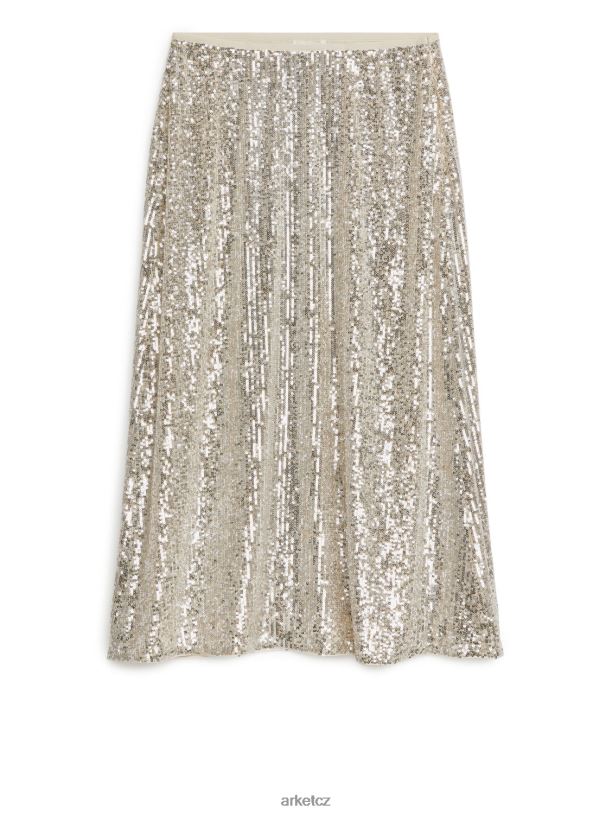 ženy ARKET flitrová sukně oblečení stříbrný J8R2D263