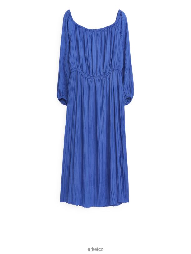 ženy ARKET mačkané midi šaty oblečení modrý J8R2D87