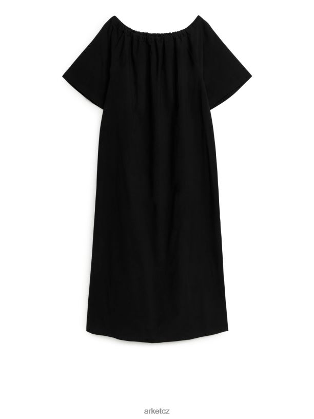 ženy ARKET maxi šaty bez ramen oblečení Černá J8R2D99