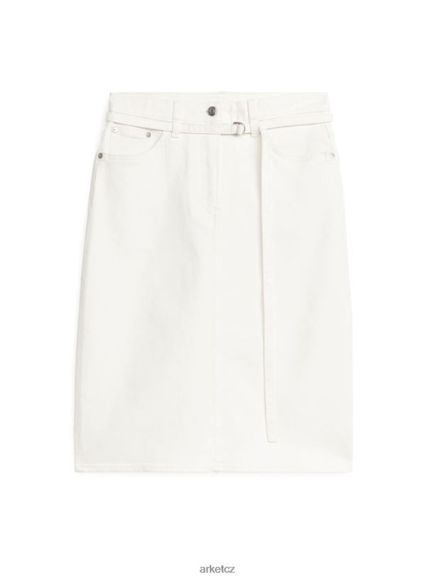 ženy ARKET midi džínová sukně oblečení bílý J8R2D230