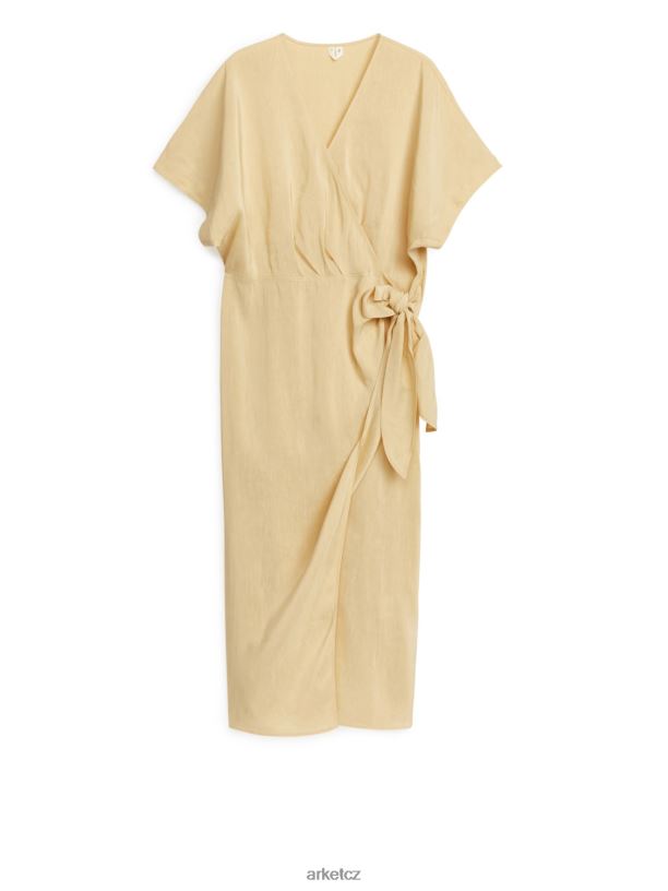 ženy ARKET plátěné zavinovací šaty oblečení béžový J8R2D97