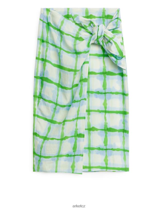 ženy ARKET potisk zavinovací sukně oblečení bílá/zelená/modrá J8R2D254
