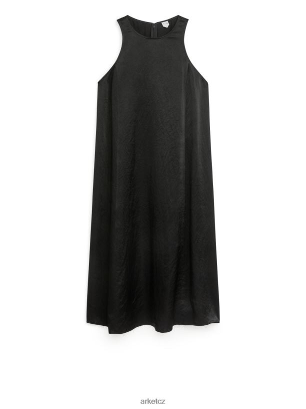 ženy ARKET saténové šaty oblečení Černá J8R2D78