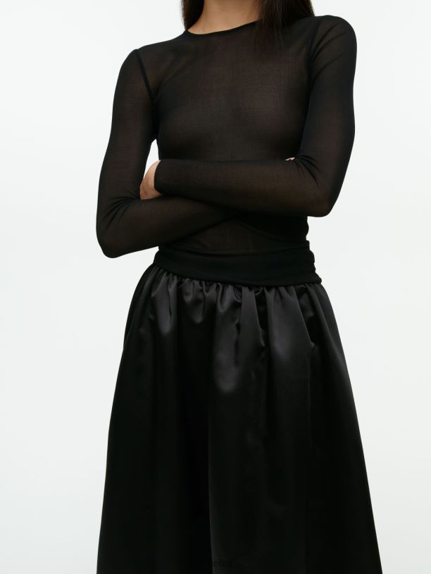 ženy ARKET taftová sukně oblečení Černá J8R2D266