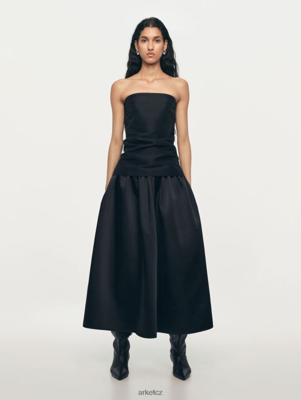 ženy ARKET taftová sukně oblečení Černá J8R2D266