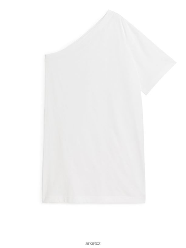 ženy ARKET tričkové šaty na jedno rameno oblečení bílý J8R2D83