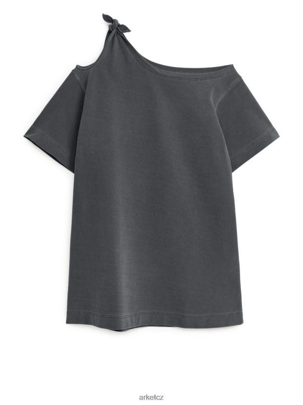 ženy ARKET uvolněné bavlněné šaty oblečení vyprané černé J8R2D107