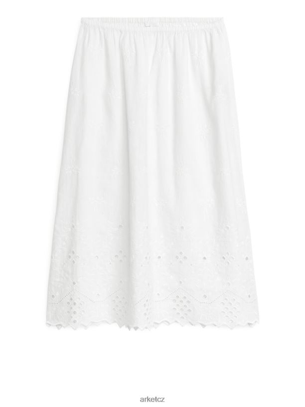ženy ARKET vyšívaná sukně oblečení bílý J8R2D253