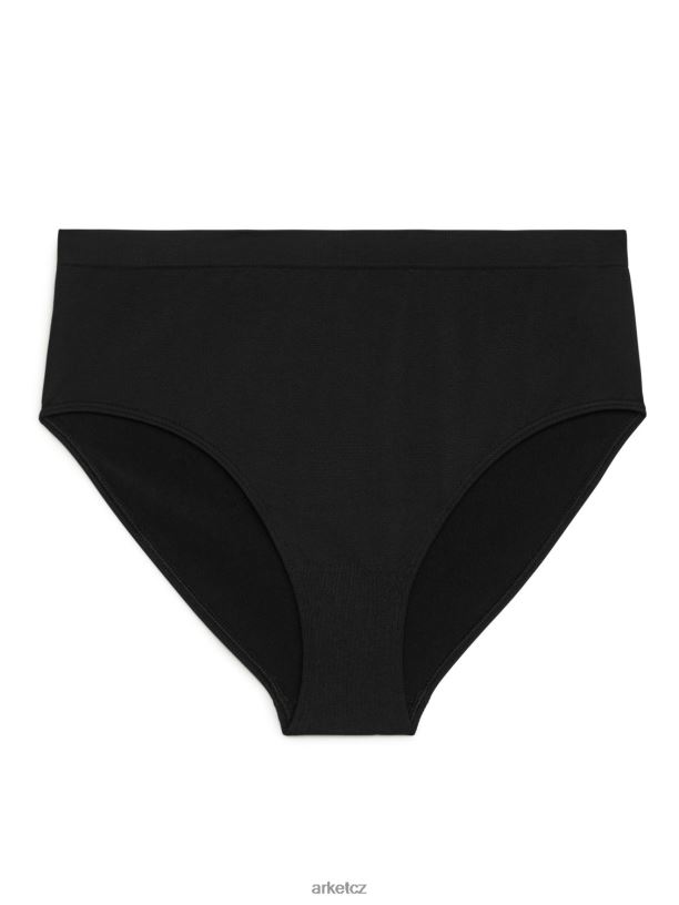 ženy ARKET bezešvé kalhotky s vysokým pasem oblečení Černá J8R2D539