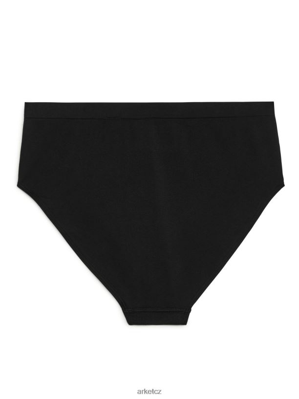 ženy ARKET bezešvé kalhotky s vysokým pasem oblečení Černá J8R2D539
