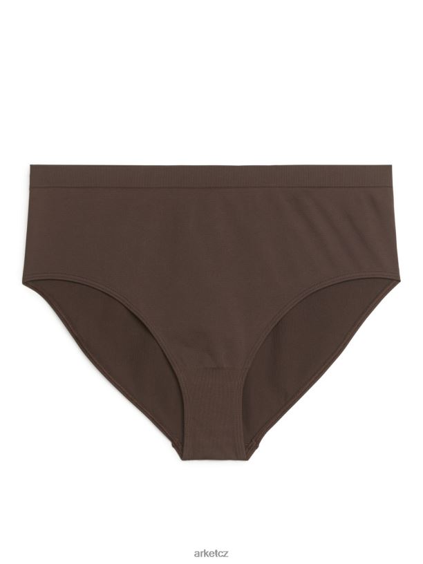 ženy ARKET bezešvé kalhotky s vysokým pasem oblečení tmavě hnědá J8R2D562