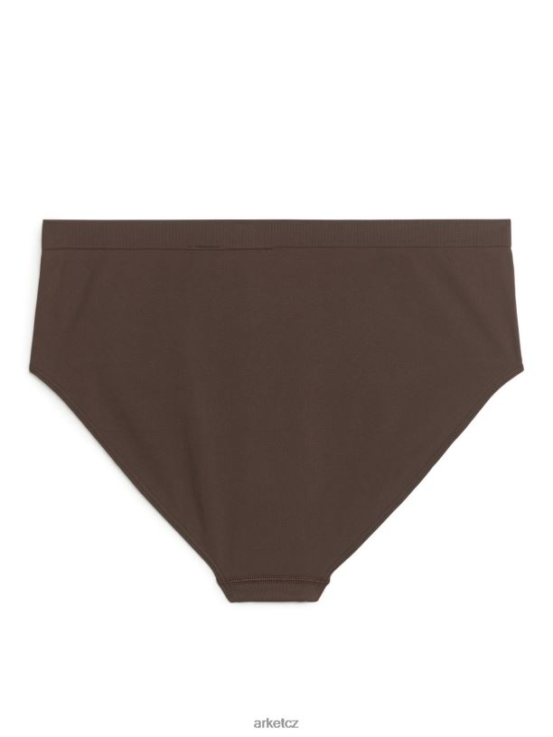 ženy ARKET bezešvé kalhotky s vysokým pasem oblečení tmavě hnědá J8R2D562