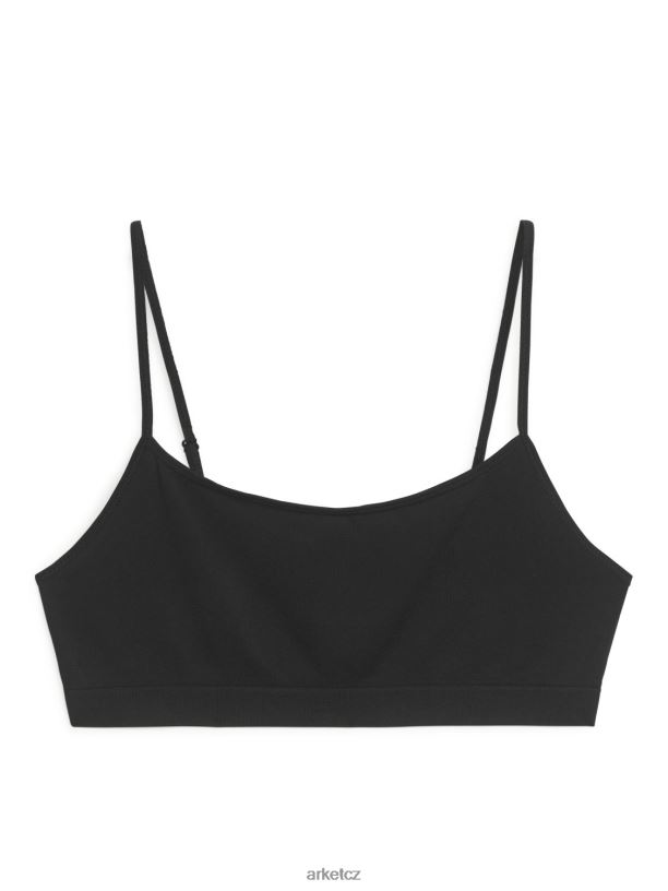 ženy ARKET měkký bezešvý top oblečení Černá J8R2D532