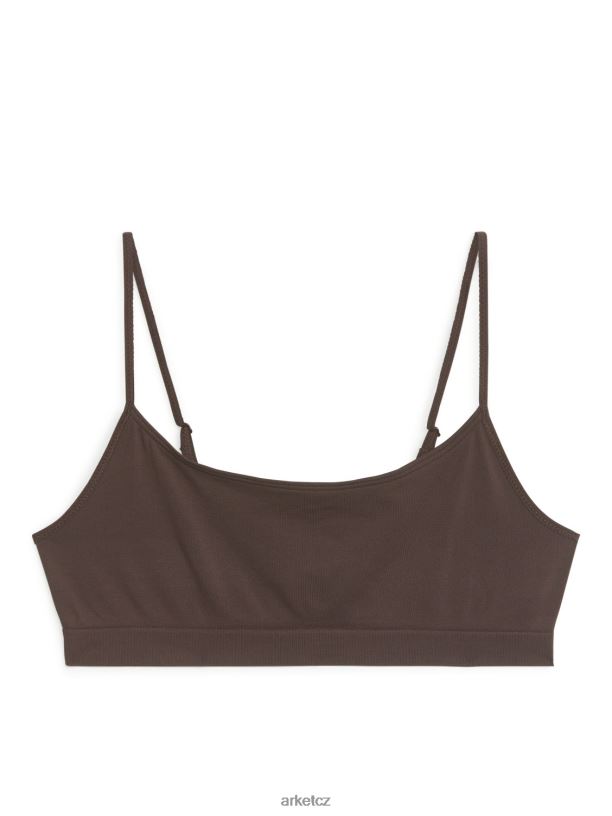 ženy ARKET měkký bezešvý top oblečení hnědý J8R2D560