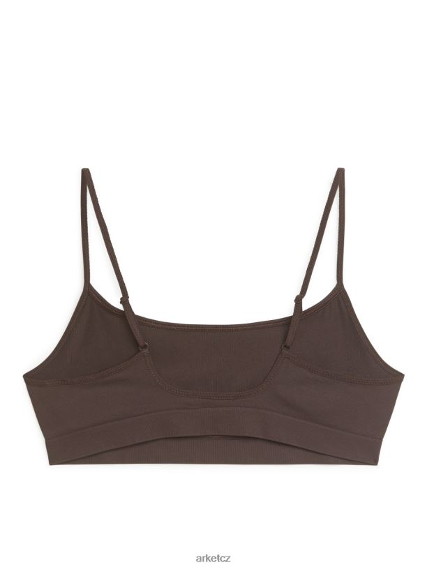 ženy ARKET měkký bezešvý top oblečení hnědý J8R2D560