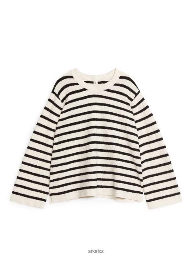 ženy ARKET boucle jumper oblečení šedobílá/černá J8R2D406