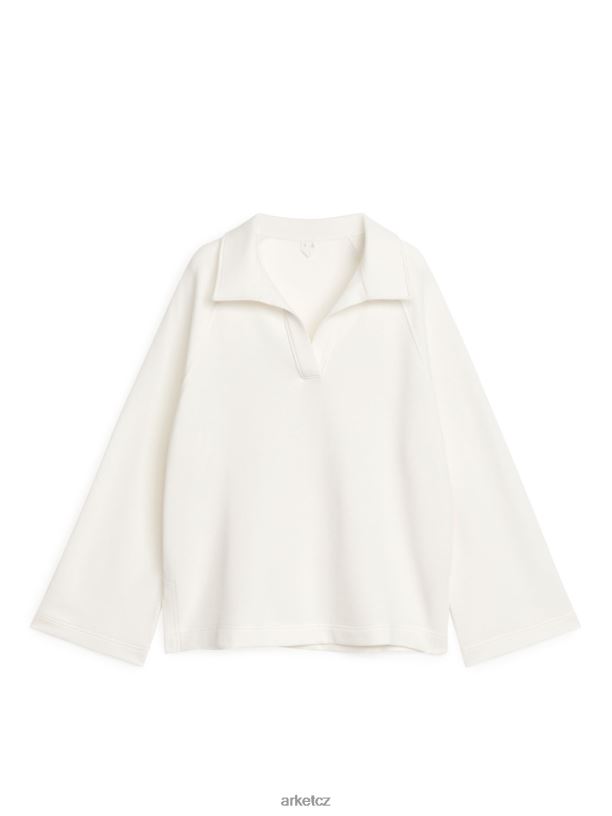 ženy ARKET francouzské froté polo tričko oblečení bílý J8R2D518