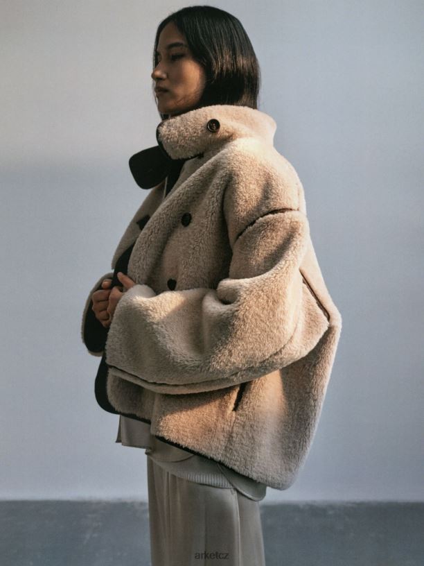 ženy ARKET hedvábné kalhoty oblečení světle béžová J8R2D516