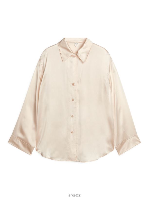 ženy ARKET hedvábná košile oblečení špinavě bílé J8R2D528