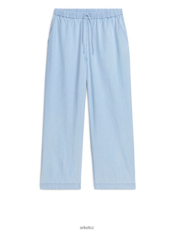 ženy ARKET lehké džínové kalhoty se stahovací šňůrkou oblečení modrý J8R2D172