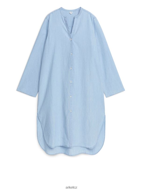 ženy ARKET světlé džínové košilové šaty oblečení modrý J8R2D82