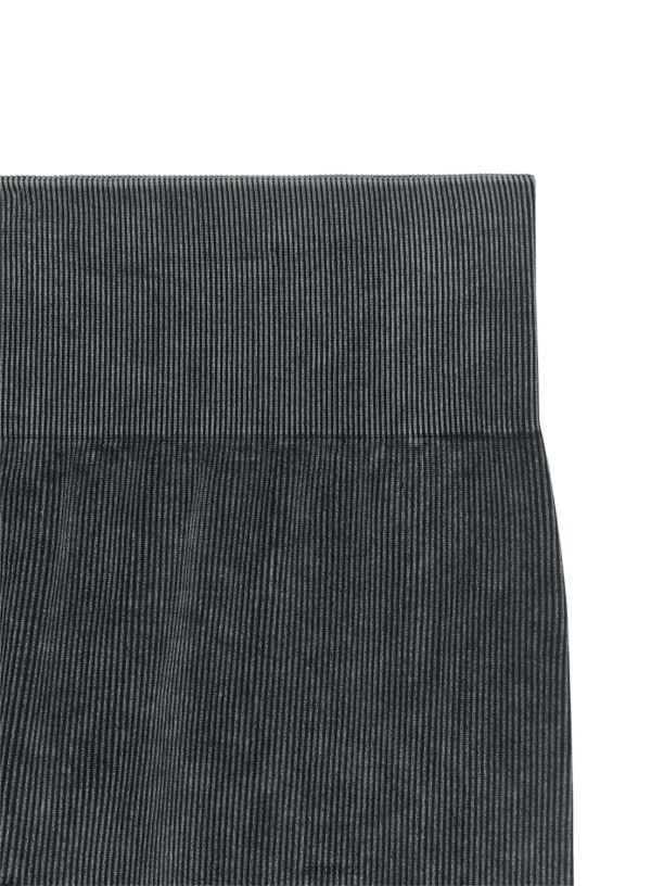 ženy ARKET žebrované bezešvé punčochové kalhoty oblečení vyprané černé J8R2D508