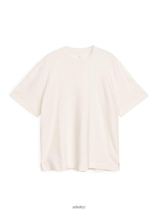 ženy ARKET boucle jersey tričko oblečení špinavě bílé J8R2D986