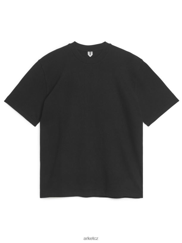 ženy ARKET boucle jersey tričko oblečení vyprané černé J8R2D1011