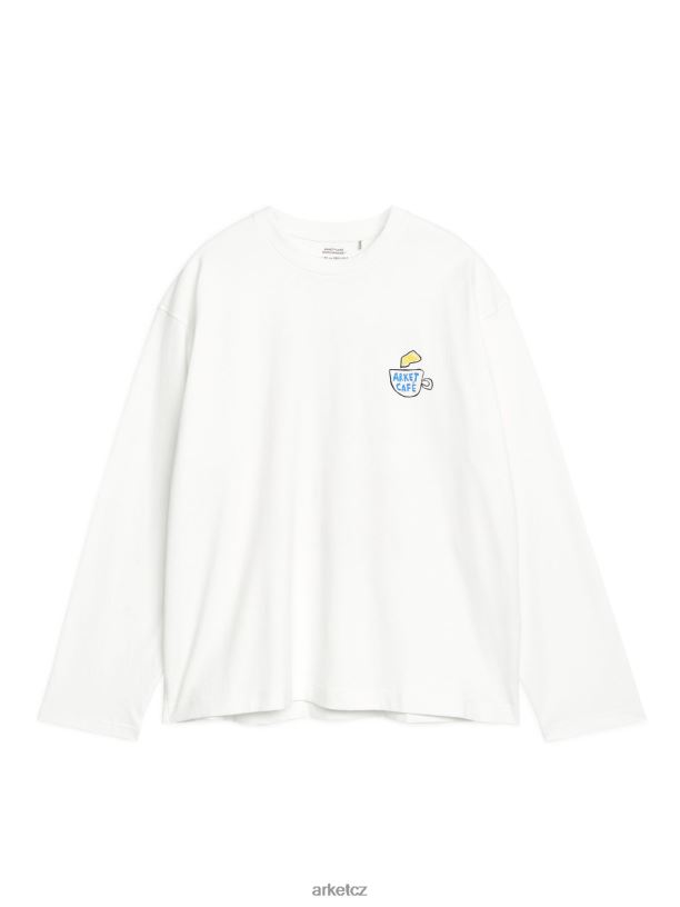 ženy ARKET café tričko s dlouhým rukávem oblečení bílý J8R2D1038